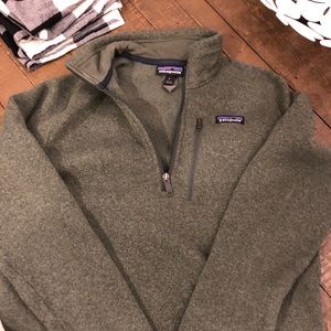 Marled moss colored half zip